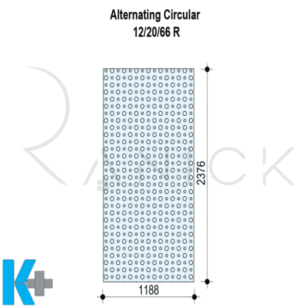 پنل آکوستیک پانچ دایره‌ای منظم سفید با کد 12/20/66 Alternating Circular