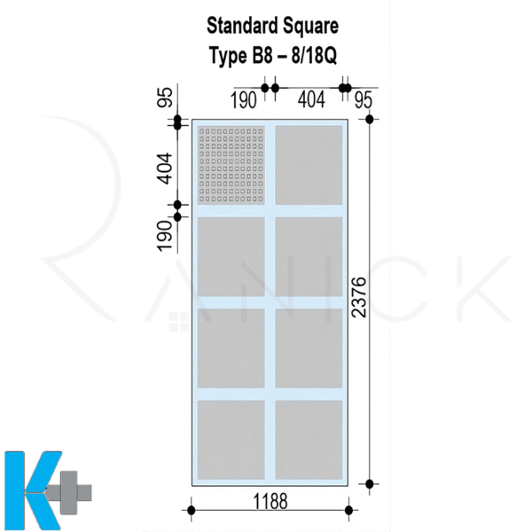 پنل آکوستیک پانچ مربعی سفید با کد 8/18 Standard Square